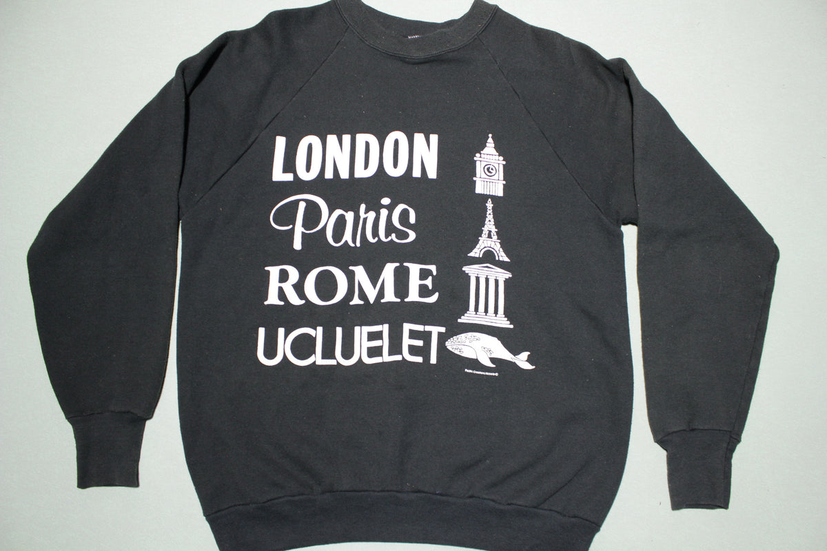 London Paris Rome Ucluelet Vintage 80s FOTL Crewneck Made in USA Sweatshirt