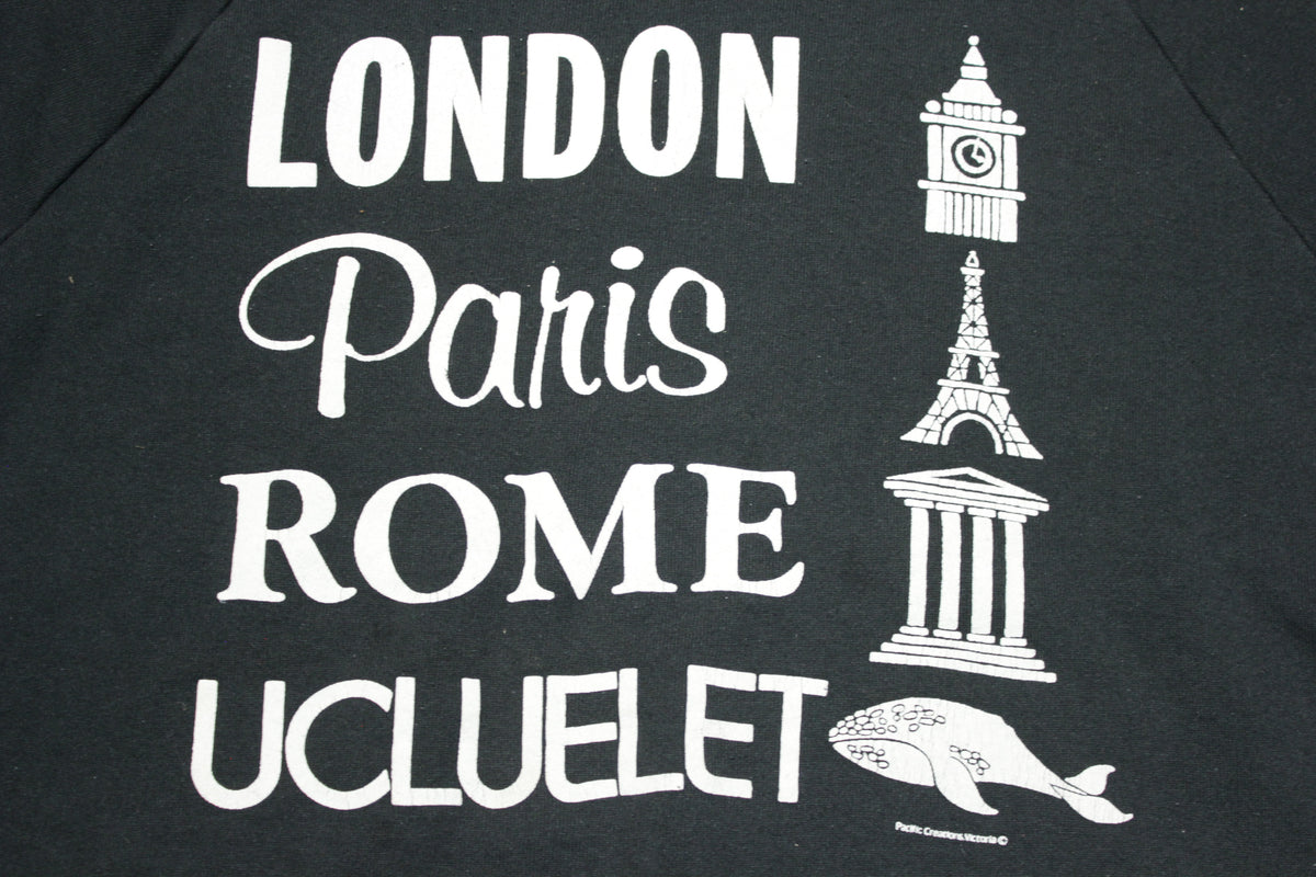 London Paris Rome Ucluelet Vintage 80s FOTL Crewneck Made in USA Sweatshirt