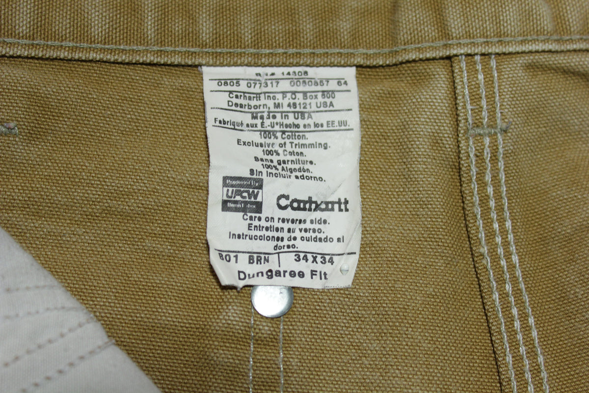 Carhartt Vintage Distressed B01 BRN Double Knee Front Work Construction Utility Pants