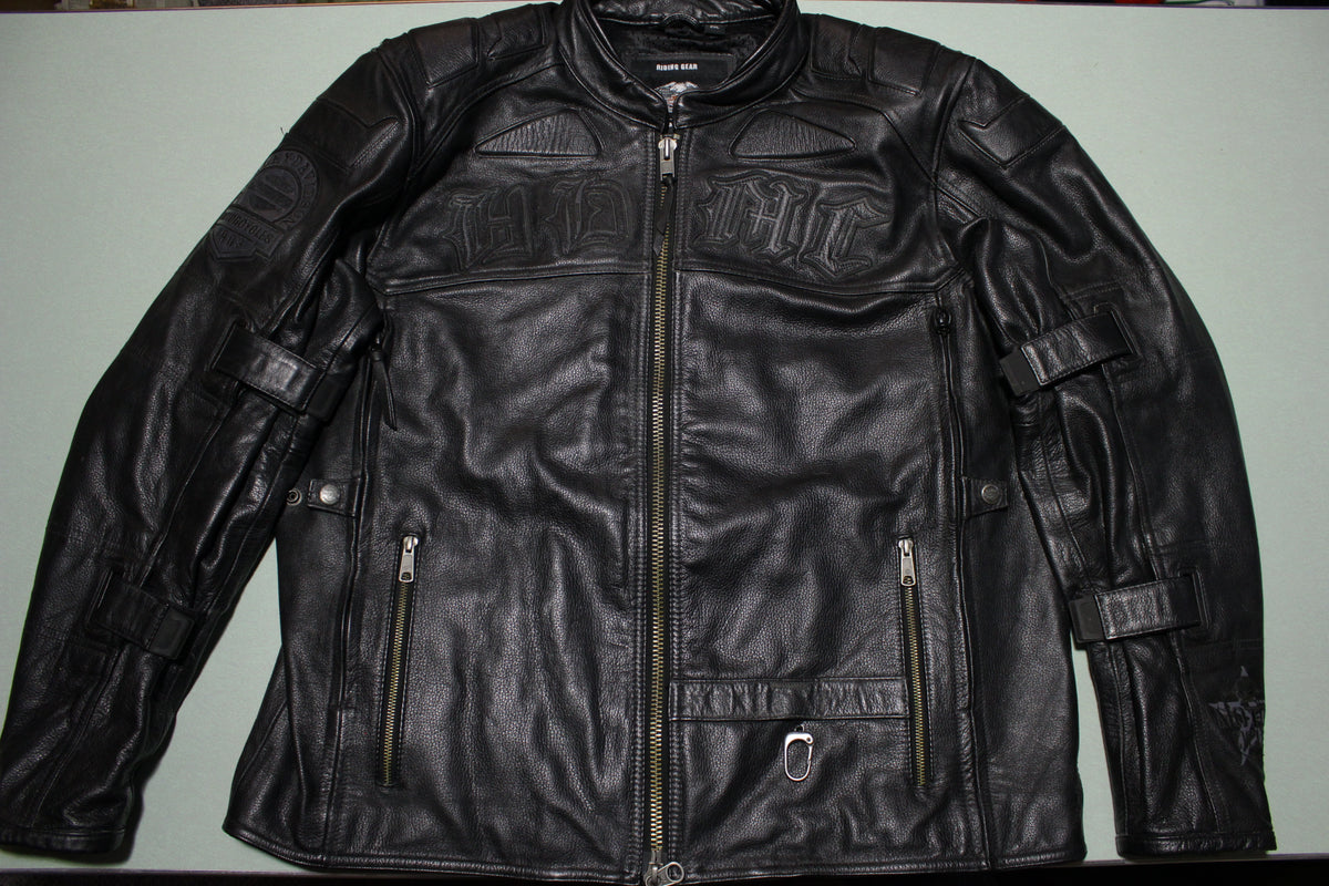 harley davidson riding gear jacket Harley Davidson Men's 2XL Leather Riding Gear Genuine MotorClothes Jac – The Fuzzy Felt