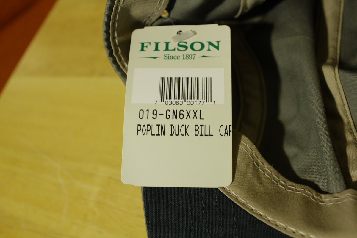 Filson Poplin Duck Bill Cap XXL Made in USA New With Tags NWT Hunting Hat