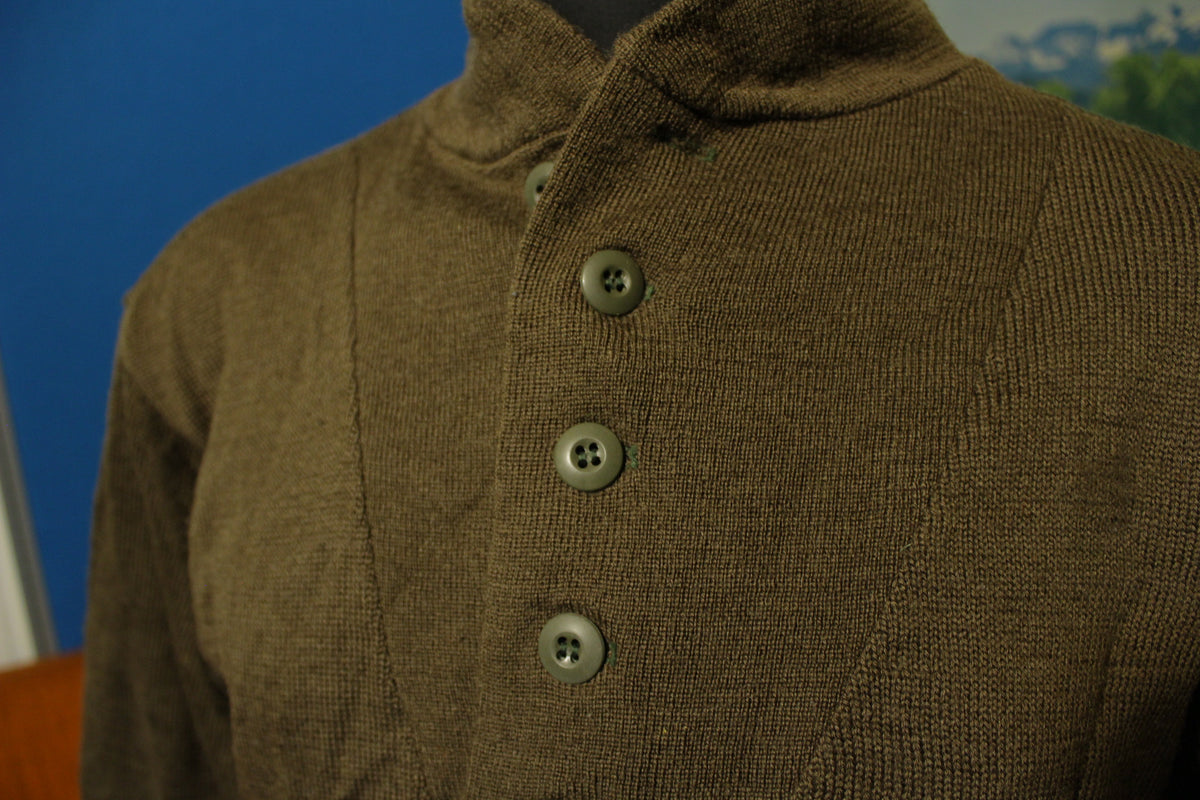 Mililtary 80's Man's 100% Wool Sweater OD Large 42-44 DLA100-88-C-0318 NEW!
