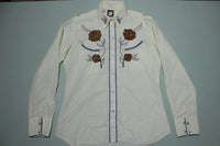 Karman Vintage 80s Pearl Snap Embroidered Button Up Western Shirt