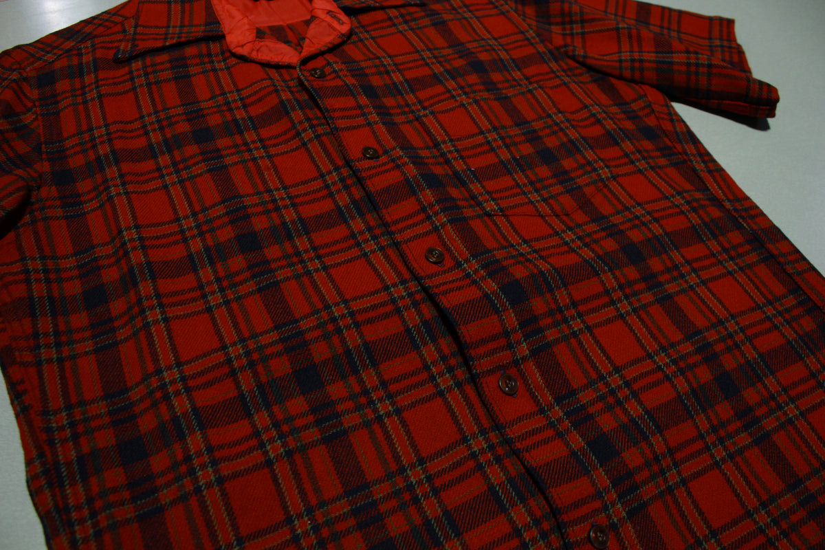 Pendleton Lodge Single Pocket Short Sleeve Red Lumberjack Plaid 60s Button Up Shirt
