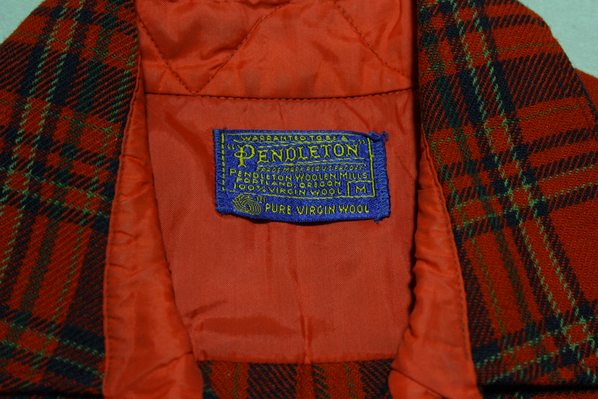 Pendleton Lodge Single Pocket Short Sleeve Red Lumberjack Plaid 60s Button Up Shirt
