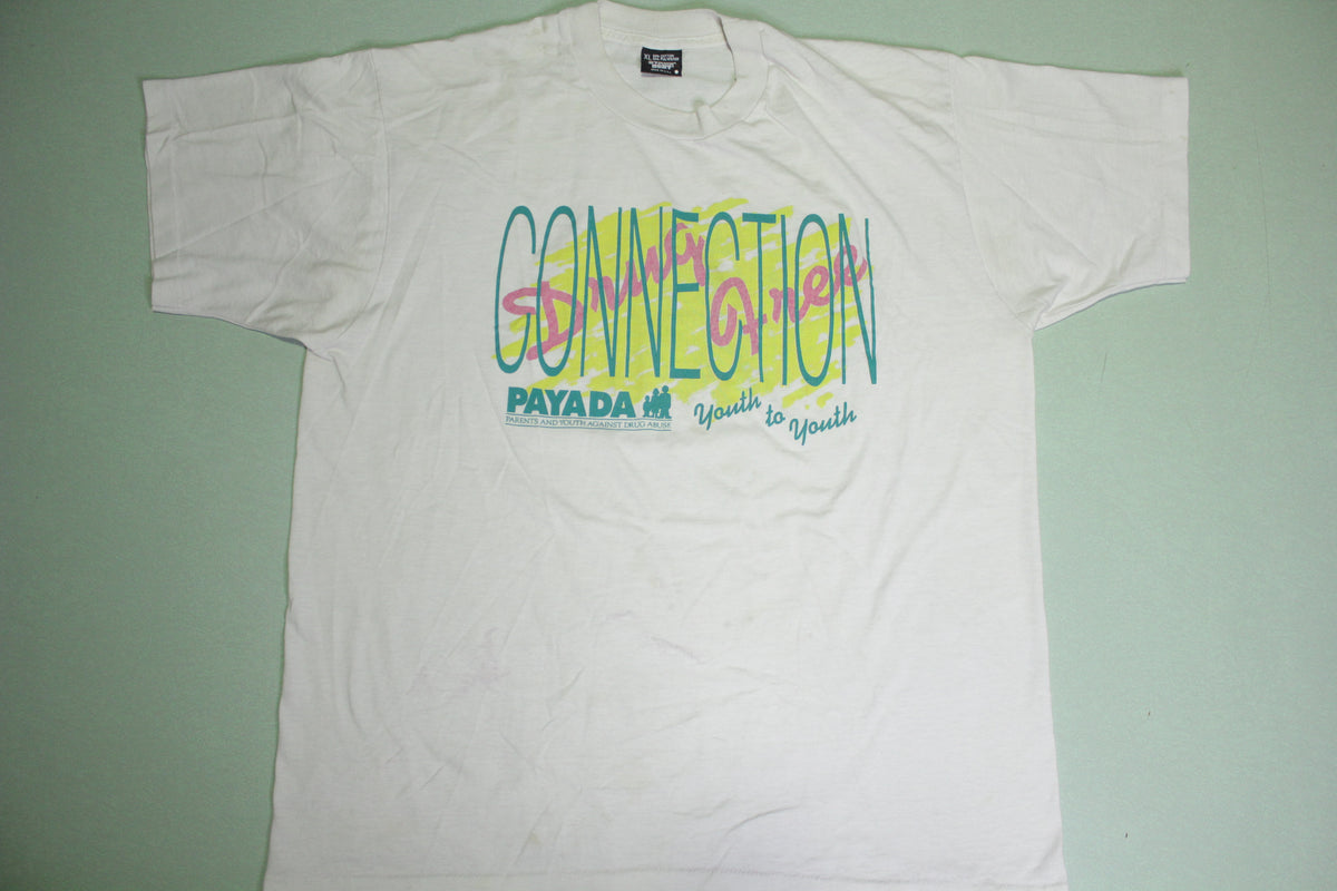 Youth Drug Free Connection Vintage 90's Distressed Screen Stars T-Shirt
