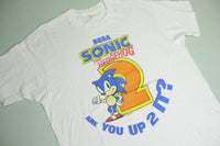 Sonic The Hedgehog 2 Are You Up 2 It? Vintage 90's 1992 Sega Made in USA T-Shirt