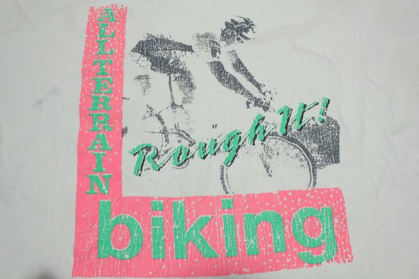 All Terrain Mountain Biking Rough It 90s Made in USA Single Stitch Oneita T-Shirt