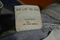 90s Levis 501 Button Fly Jeans. Vintage Grunge Punk Made in USA 501xx 34x30