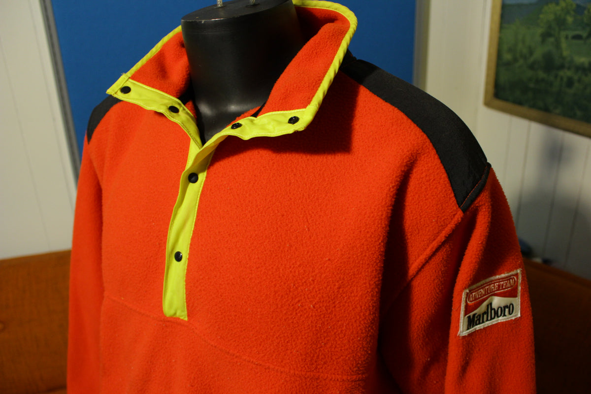 Marlboro Adventure Team Vintage Pullover Snap Fleece Red Men's Large Jacket