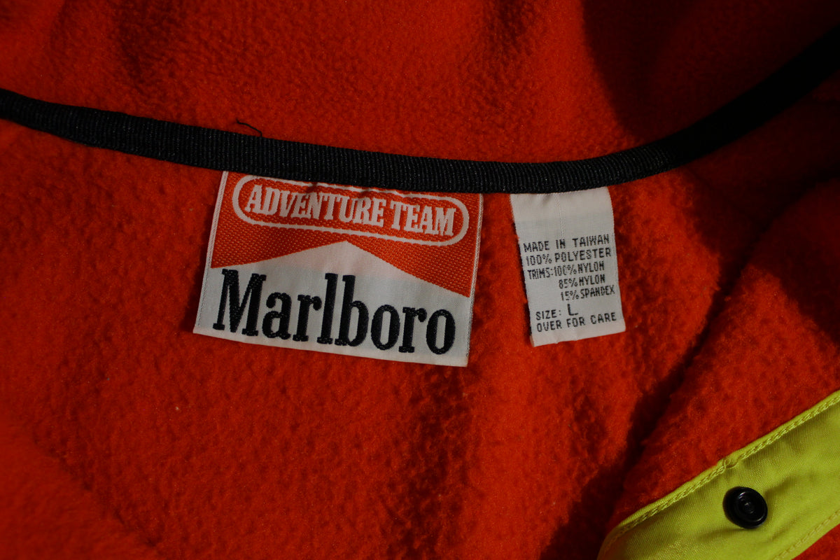 Marlboro Adventure Team Vintage Pullover Snap Fleece Red Men's Large Jacket