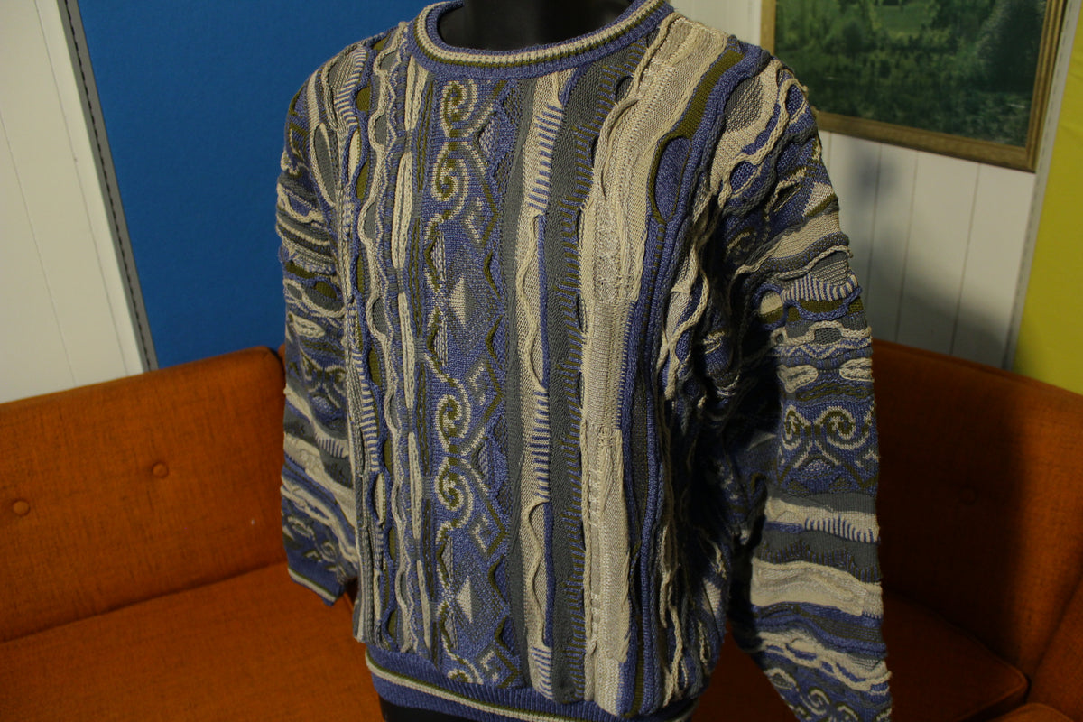 Alan Stuart USA Made Vtg Cosby Coogi Biggie Textured 80's 90's NWOT Sweater