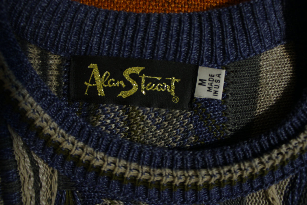 Alan Stuart USA Made Vtg Cosby Coogi Biggie Textured 80's 90's NWOT Sweater