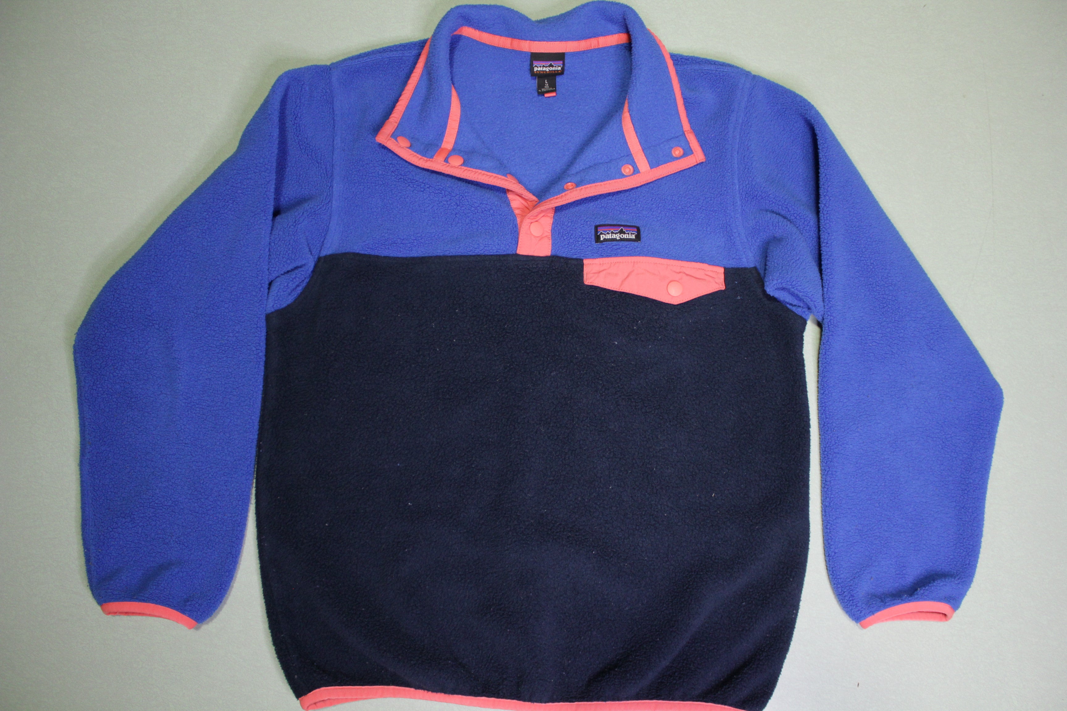 Patagonia Synchilla Snap-T Fleece Pullover Pink Blue Cold Weather