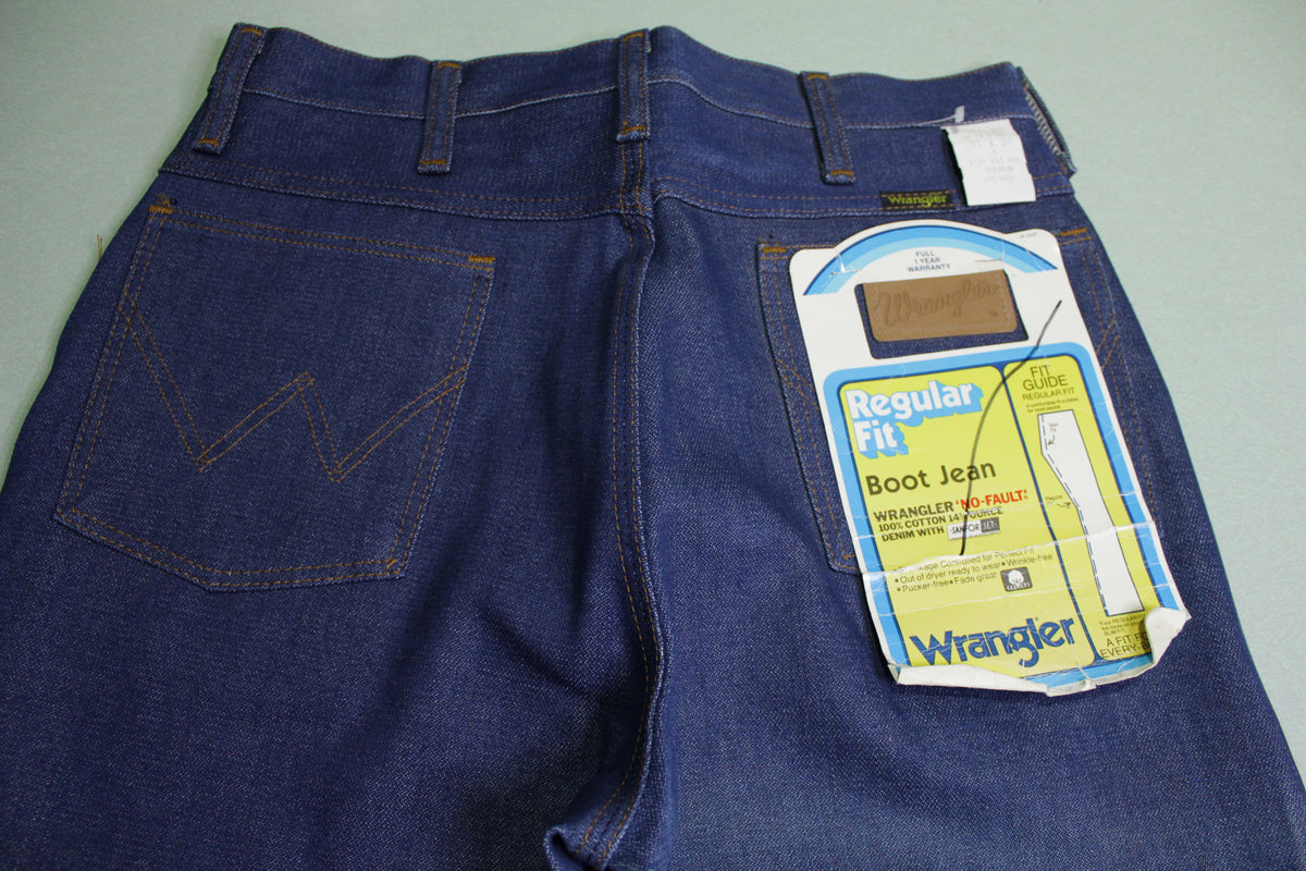 Wranglers 945 DEN NWT NOS Vintage Deadstock 70's No Fault SanforSet Boot Denim Jeans