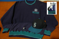 Seattle Mariners Vintage 90's Edgar Martinez Set Hat Sweatshirt All Star Pin Lowes