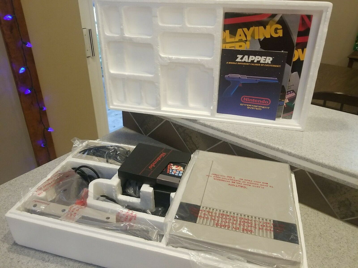 1985 Nintendo NES-001 Vintage 80s Action Set Console Original Printing Gray Zapper Gun